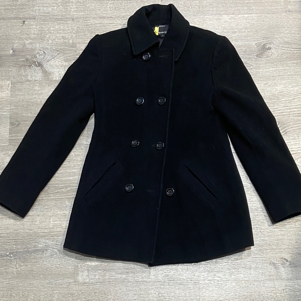 Jones New York Black Double-Breasted Pea Coat